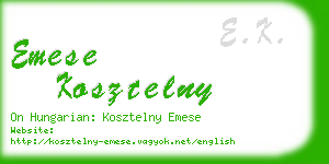 emese kosztelny business card